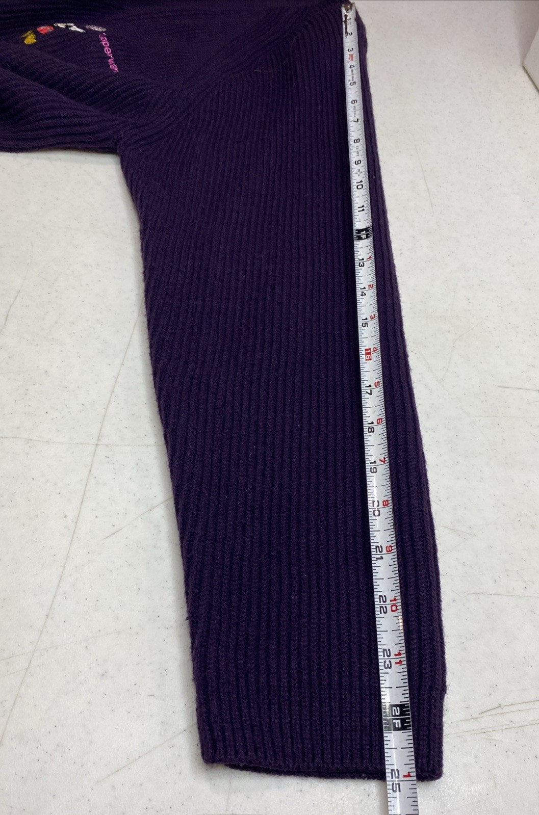 Vtg Tupperware Disney Mickey Mouse Cardigan Sweater 80’s Purple XL Tall