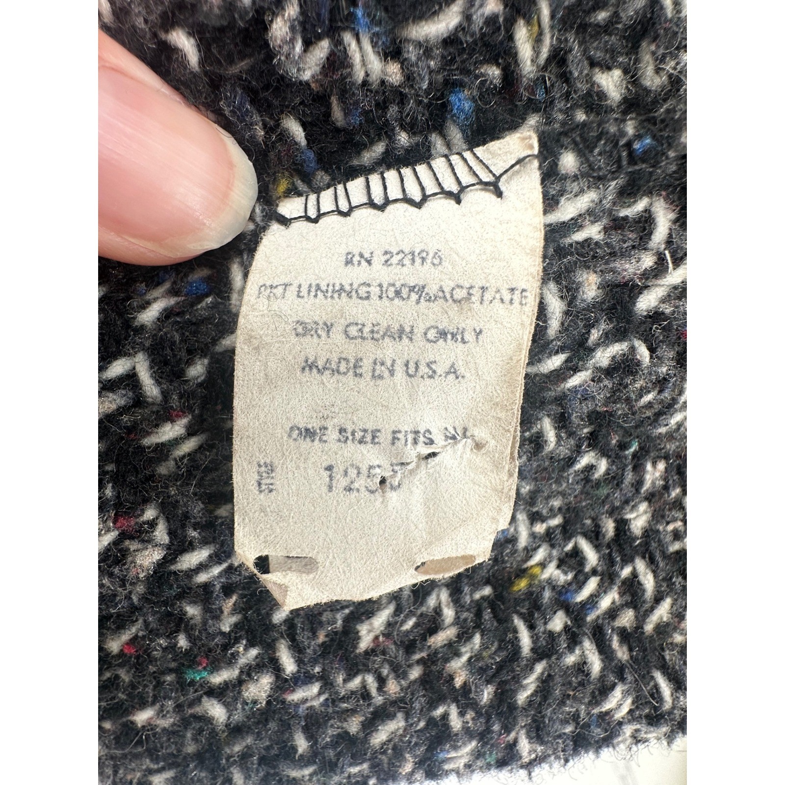 Vintage Herman Kay Wool Blend Tweed Cape Coat OS Made in USA Quiet Luxury Winter