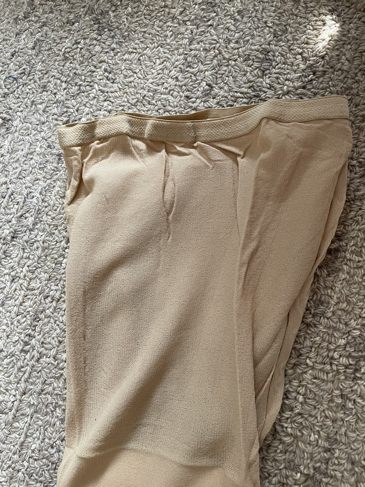 1 Pair Vintage Tan Textured Spellbound Pantyhose Petite 7 1/2”