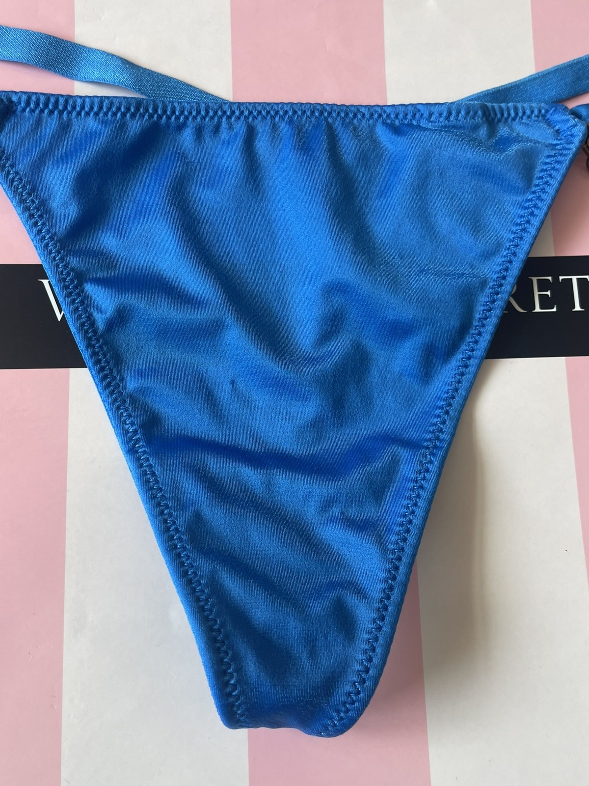 NWT 2011 Victoria’s Secret V-STRING, ELECTRIC BLUE- OS Silky-Smooth