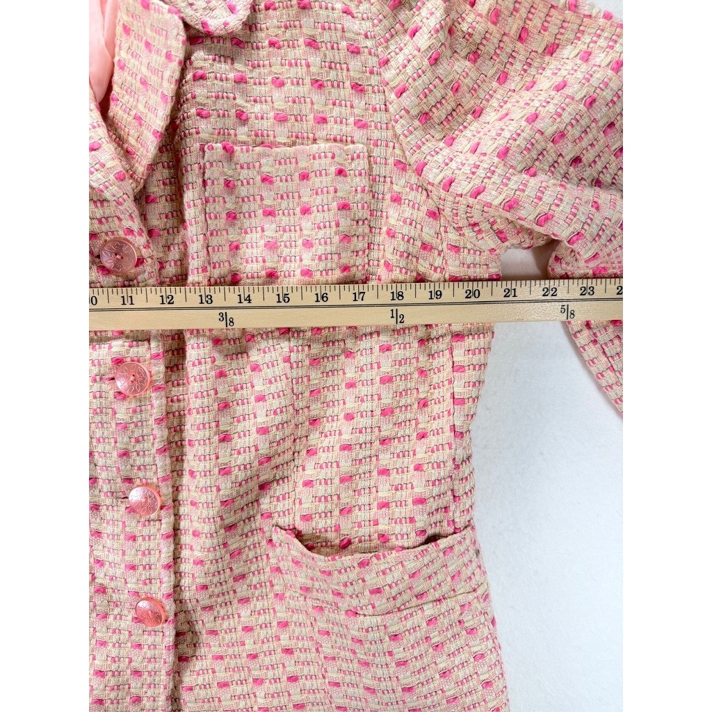 Vintage J.G. Hook Pink Bouclé Tweed Skirt Suit 2 Pc Women’s 16W