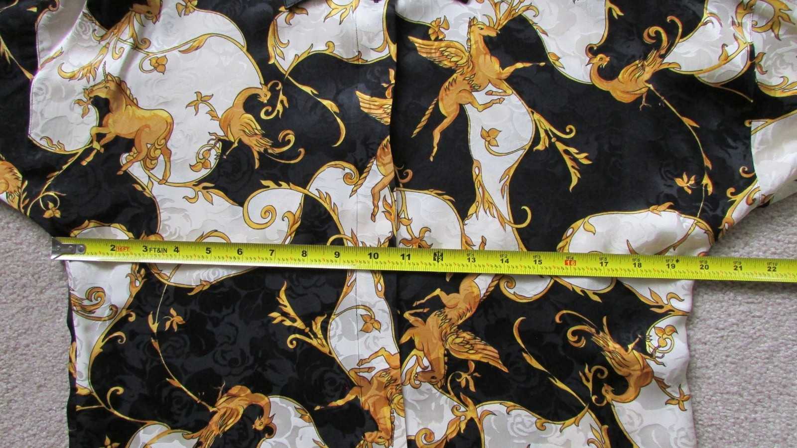 Vintage 80’s Womens Silk and Leather Unicorn Blouse Exit Shops-S