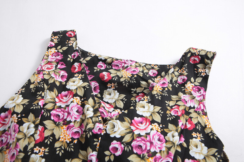 Retro Rockabilly 50s 60s Swing Vintage Dress Casual Print Floral Polka Dot Dress