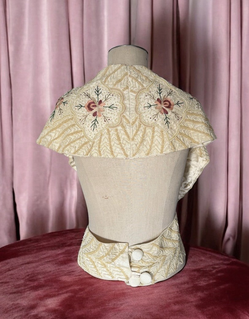 Rare WAYNE M KLESKI Artist Beaded Sash Top Wrap Embroidered Beaded Art