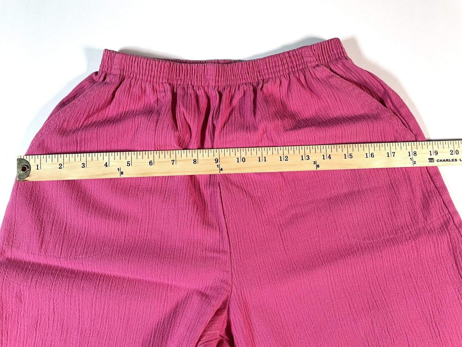 Blair Vintage Koolots Capri Pants Elastic Waist High Rise Wide Leg Size 10 Pink