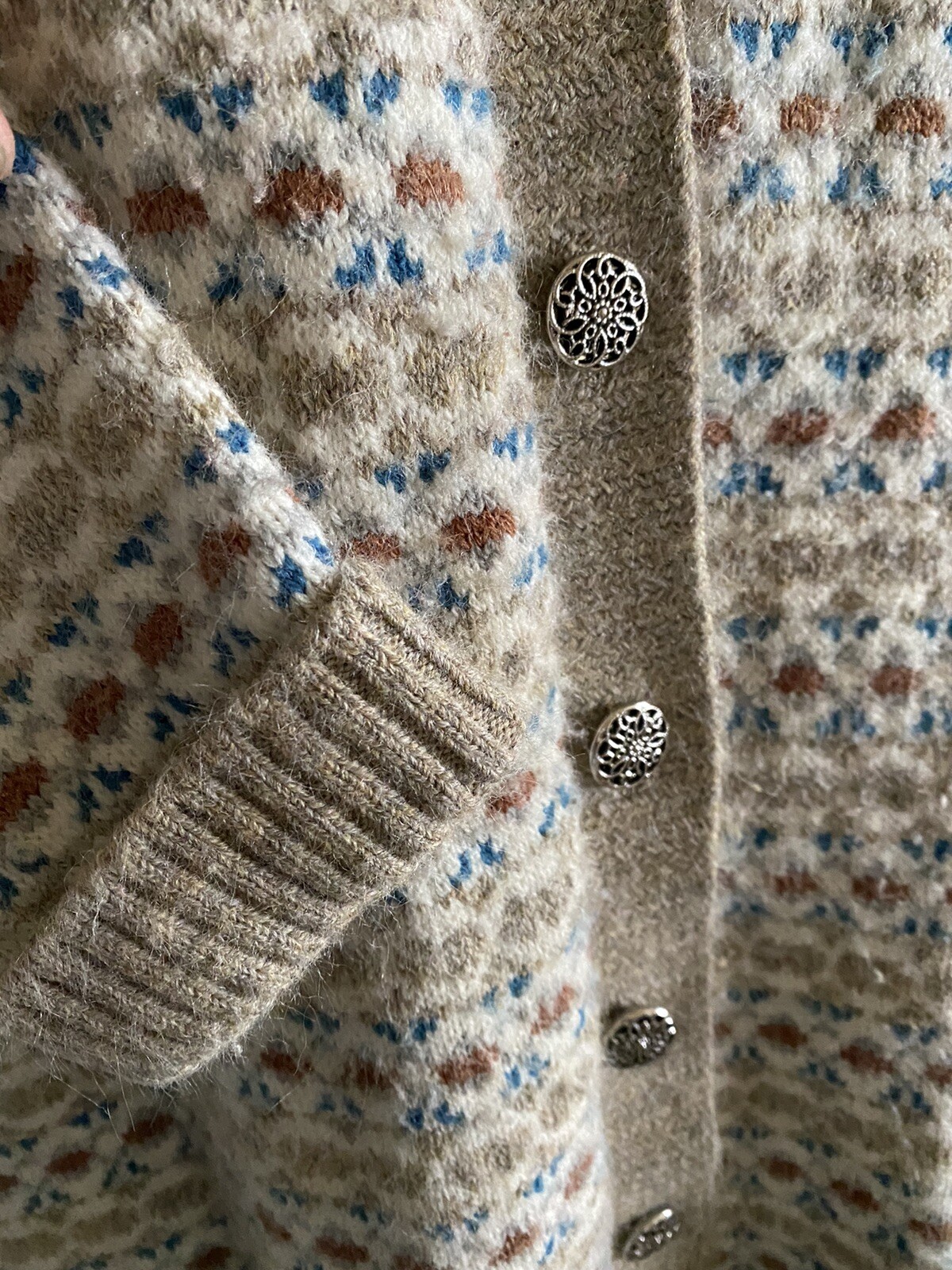 VTG 60’s JERSILD Camel Button Down ski CARDIGAN Sweater 100% WINTUK WOOL SZ 40