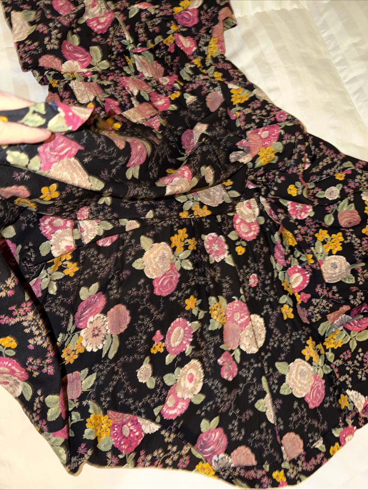 Vintage International Ladies Garment Workers Union Womens Dark Floral Mini Sz 9