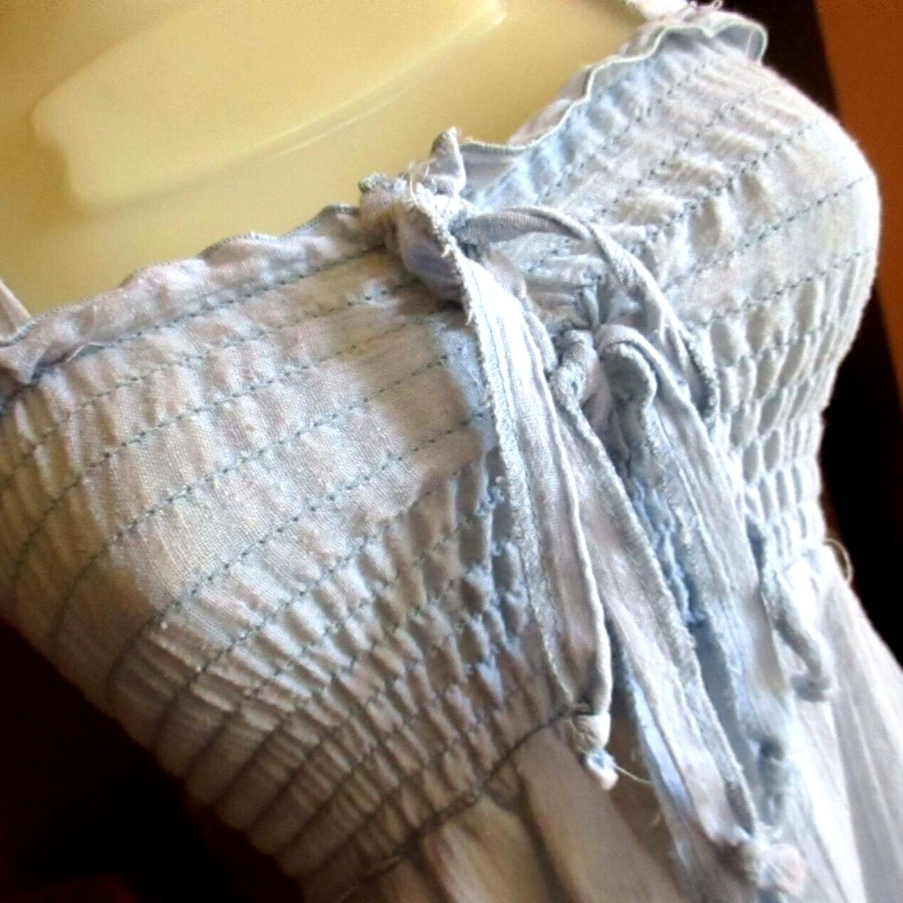 Small True Vintage Dress Small Byer California Smocked Gauze Boho Sundress Midi