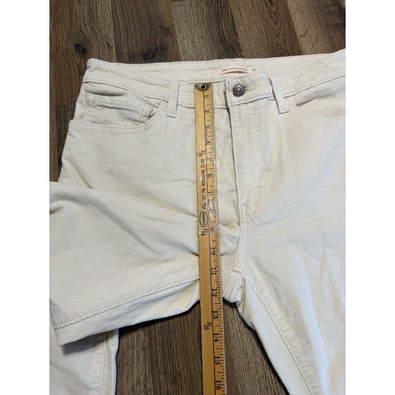 Levi’s Pants Womens High Rise Flared Leg Pockets Corduroy Pants White Size 33/32