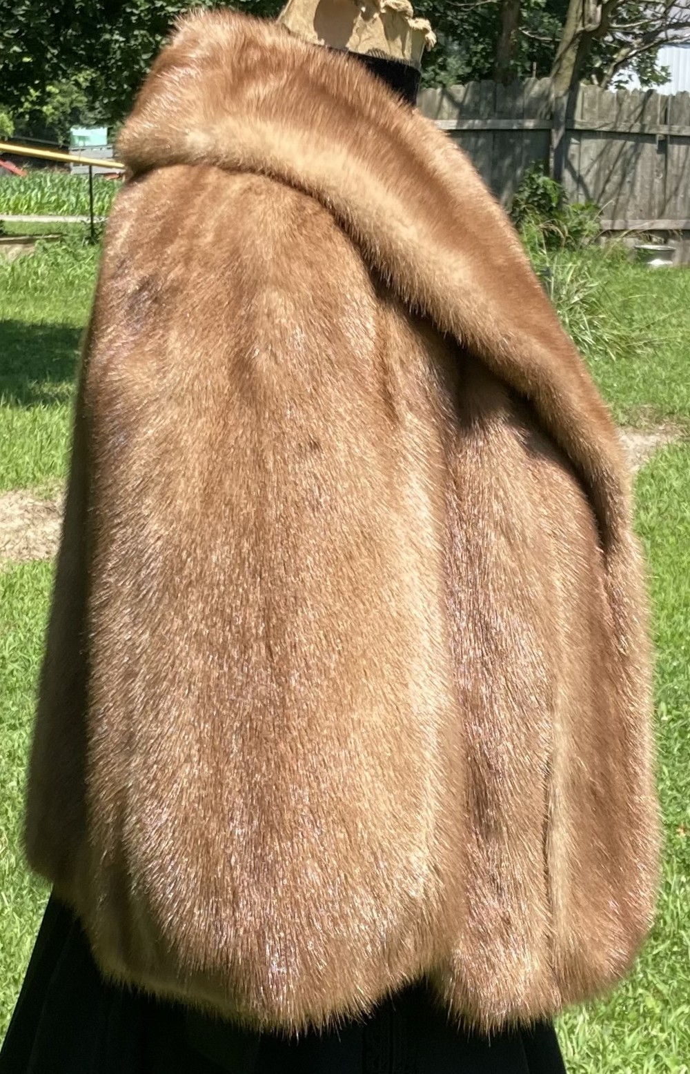 GUC Vtg 1950s Champagne Sable Fur Stole Shawl Jones Fur Service NC & W.VA