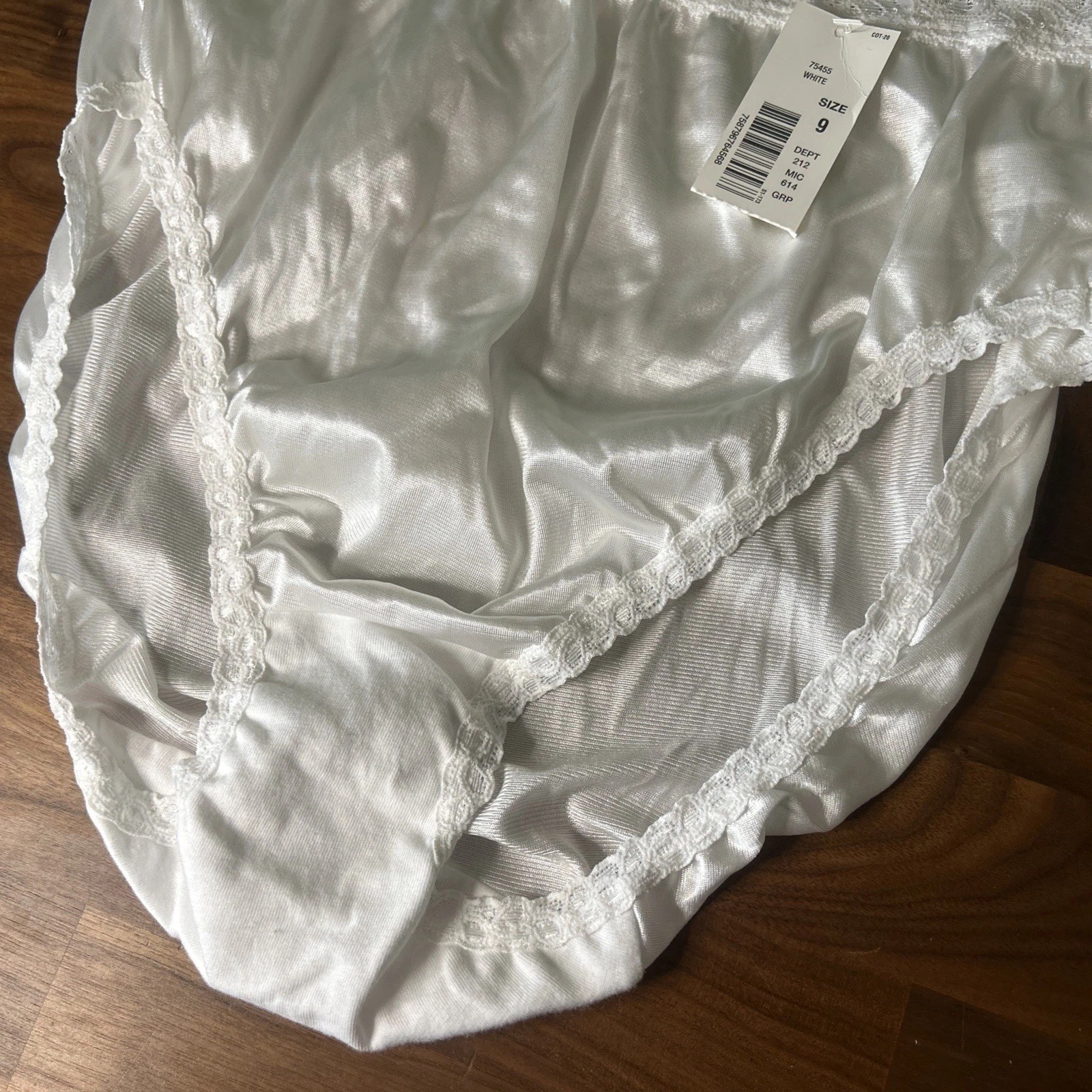Vtg Panties Cotillion Sz 9 Nylon High Cut Waist Mushroom Gusset Silky White NWT