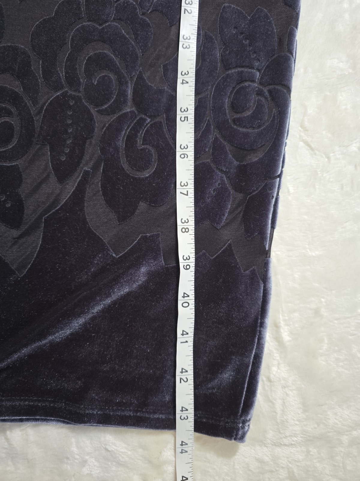 Vintage Love Culture Velvet Slip Dress Floral Applique Navy Blue M USA