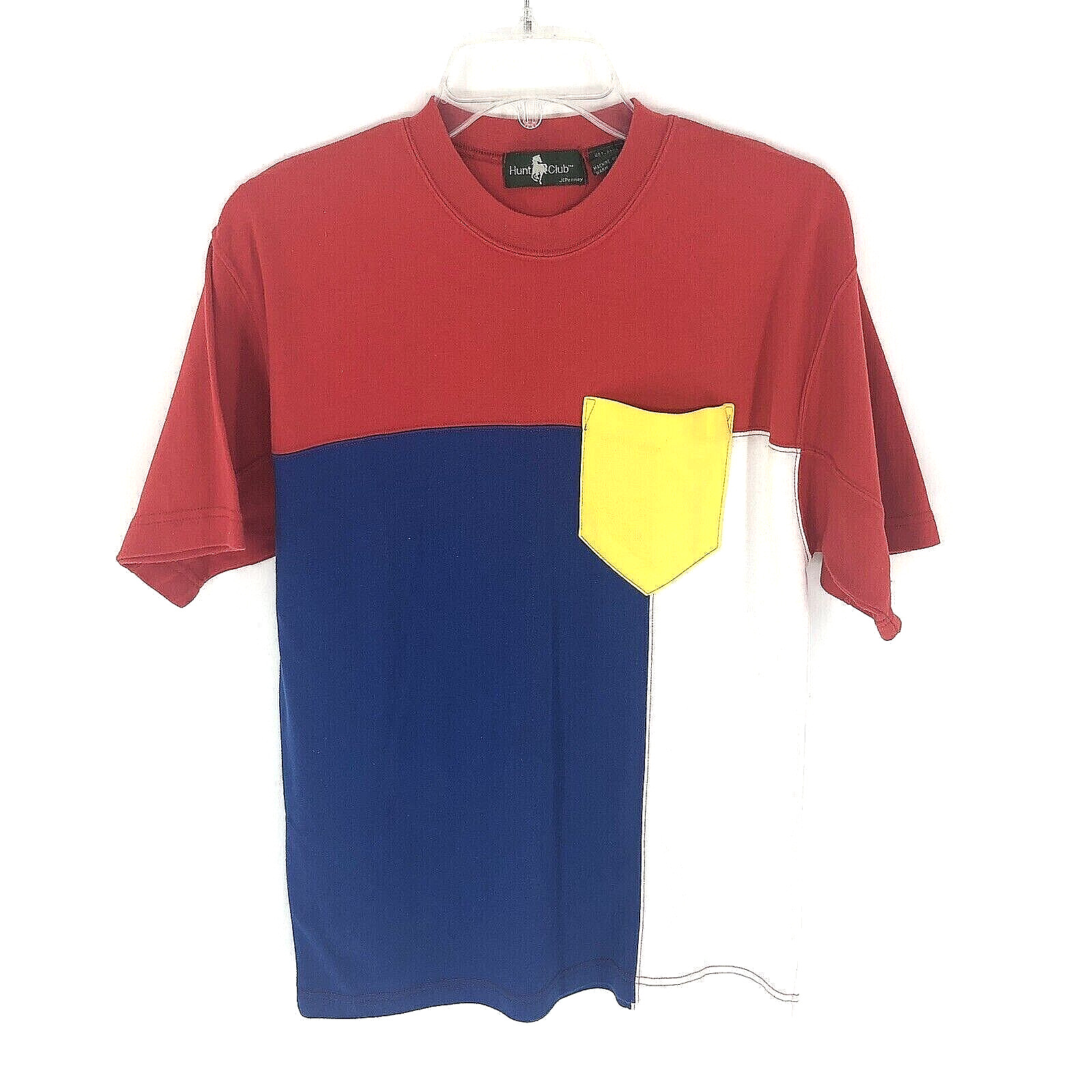 Vintage Hunt Club Color Block Pocket Tee Shirt Womens Medium 80s 90s Retro Y2K