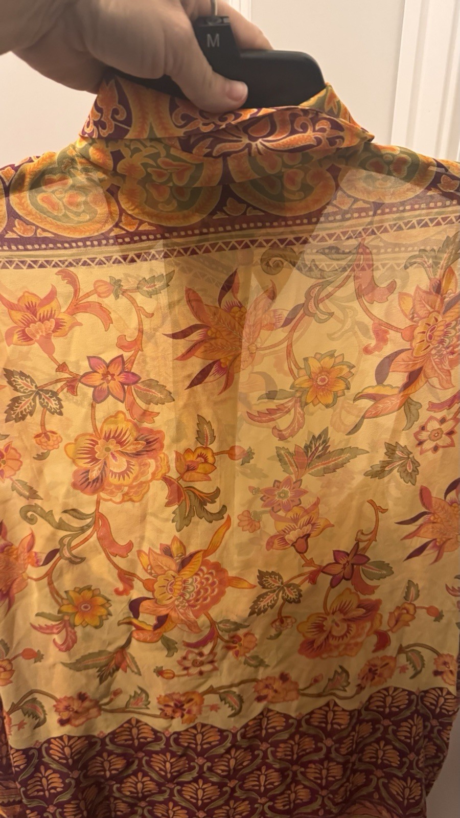 Linda Allard Ellen Tracy 2 Pc Silk Tropical Print Blouse (6) And Skirt (8)