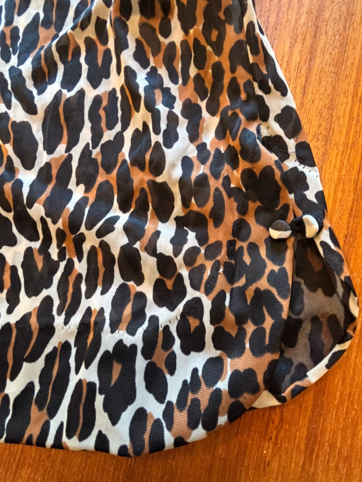 Vtg Groovy 60’s Vanity Fair Leopard Print 3 Piece Nylon Sleepwear Set Medium