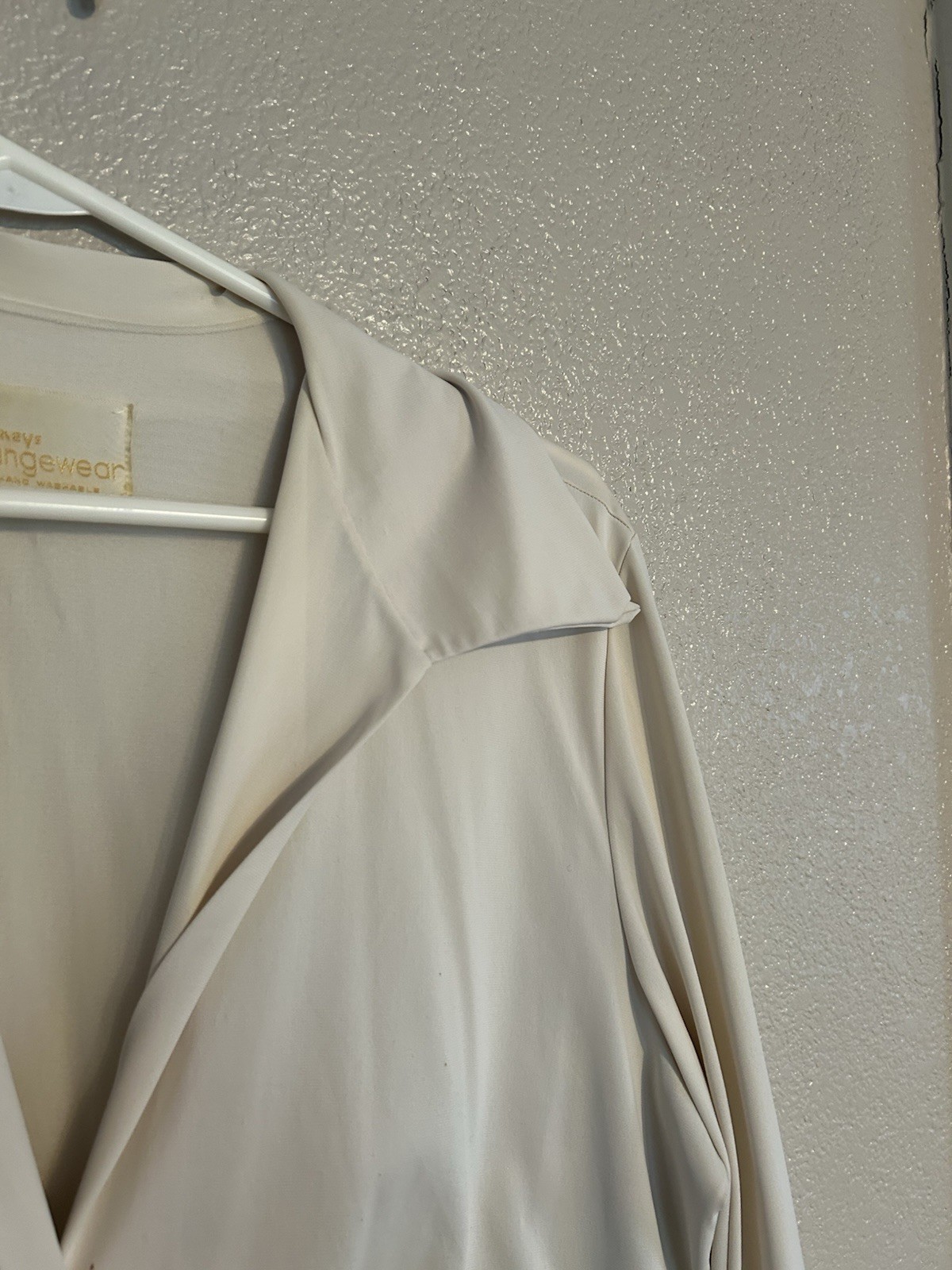 1970s Penney’s Loungewear Dress Robe Size Large Medium White Blue As Is Vintage