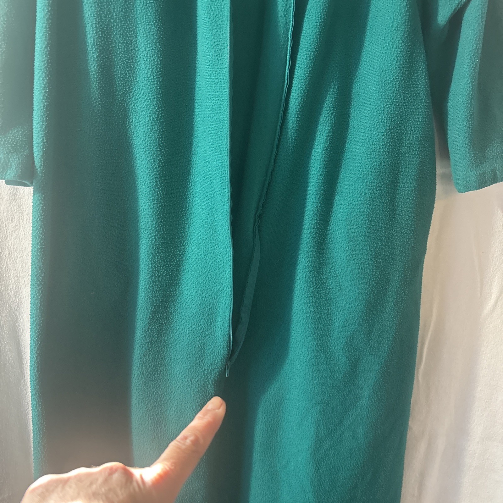 Vintage 60’s/70’s Women’s Emerald Green Fleece Long Bathrobe Grannycore Size M
