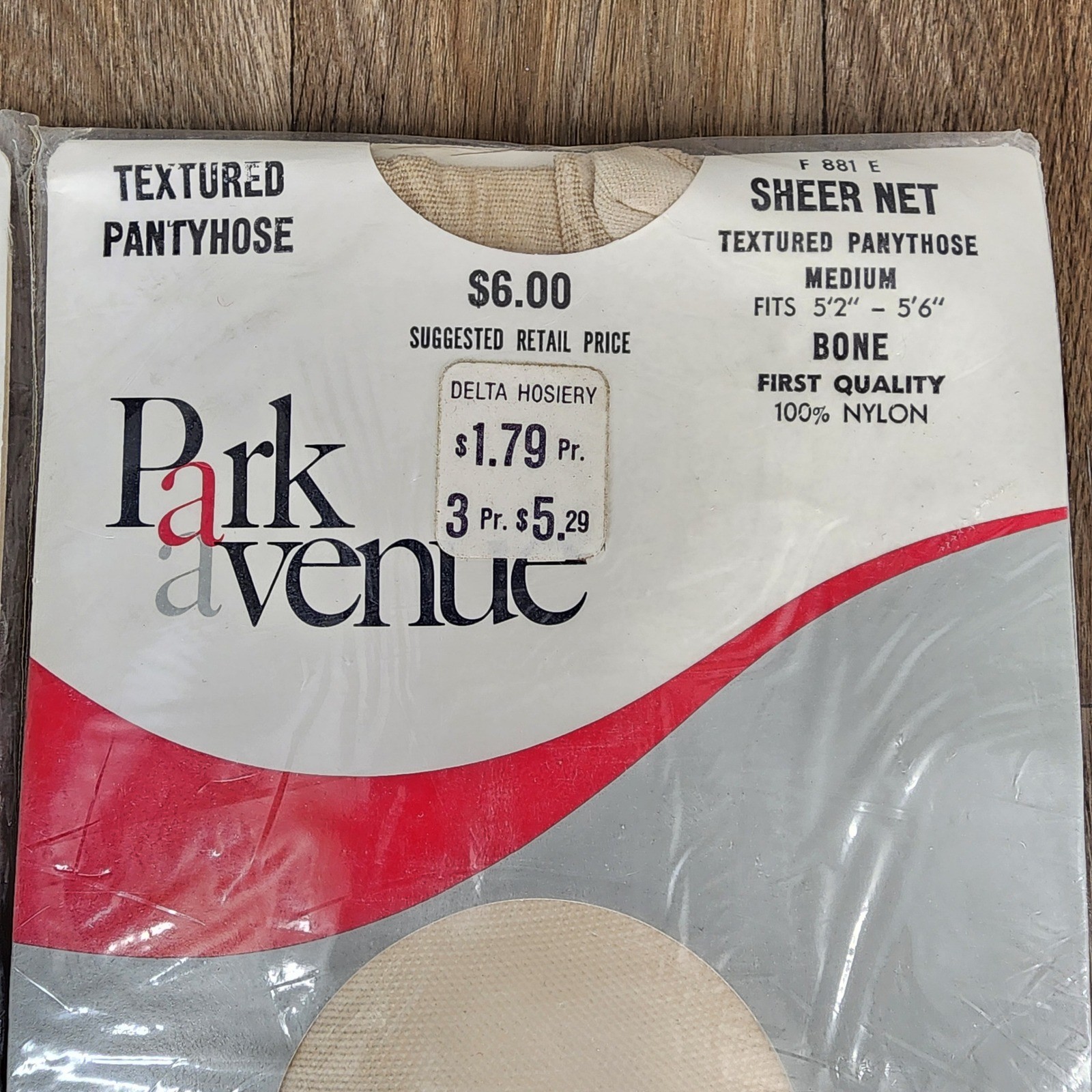 Vintage Park Avenue Pantyhose Lot 5 Prs Opaque Sheer Navy Red Grey Burgundy Bone