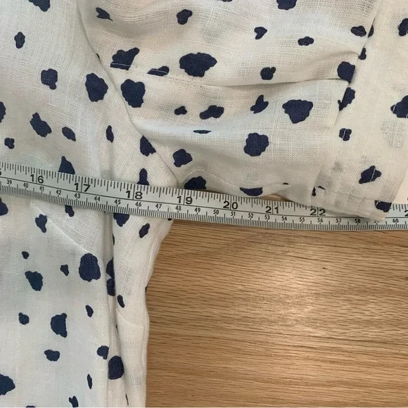 Vintage Harrison Simon Couture Linen Dot Dress Boutique Dead Stock USA Size 6