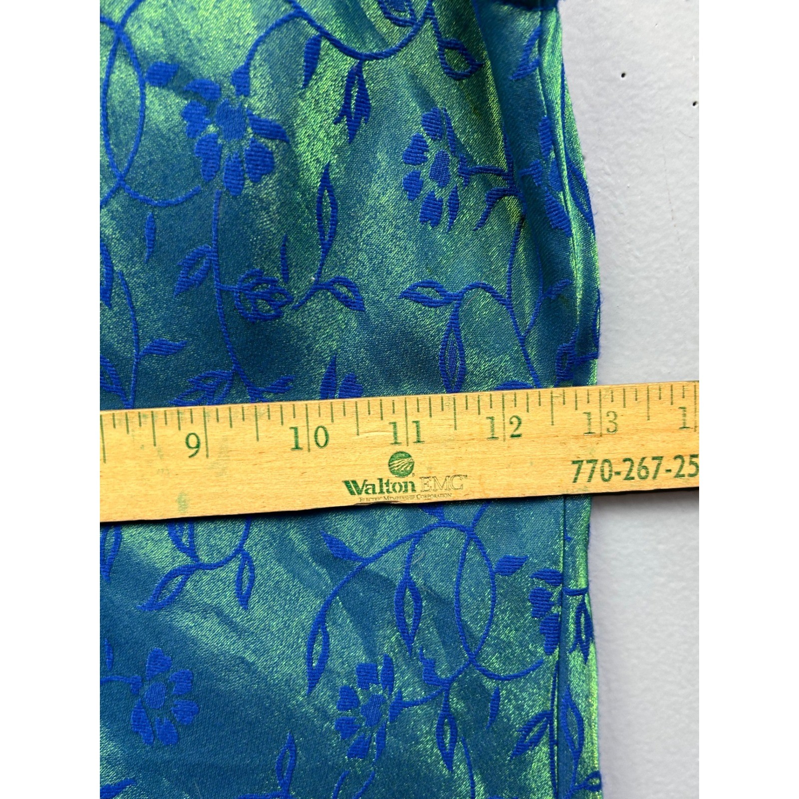 All That Jazz Dress Womens 3/4 Blue Green Iridescent Floral Shimmer Vintage Mini