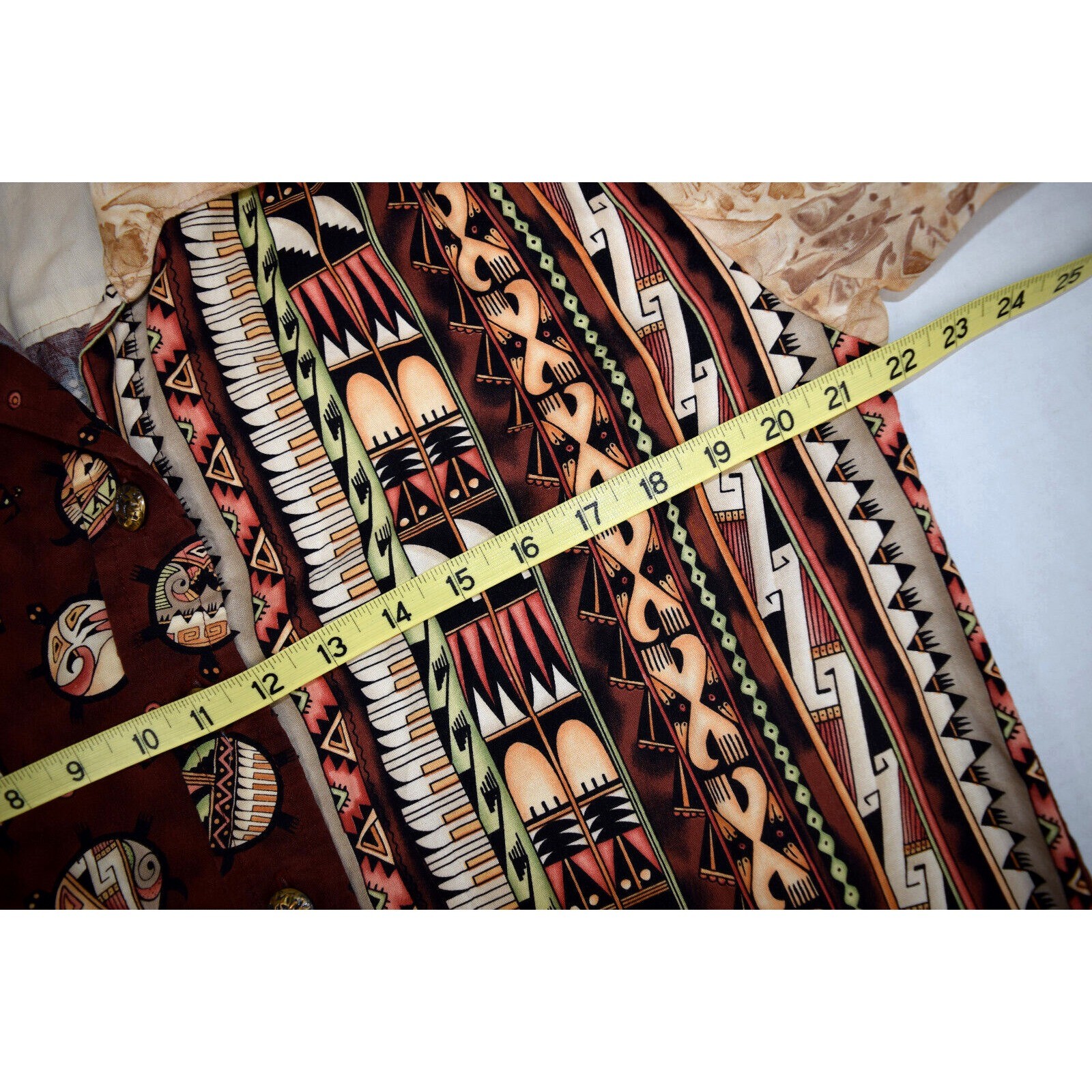 Vintage Turtle Shirt 3 Patterns Turtle Size M/L 70s 80s 2 Tone Maroon Tan OOAK