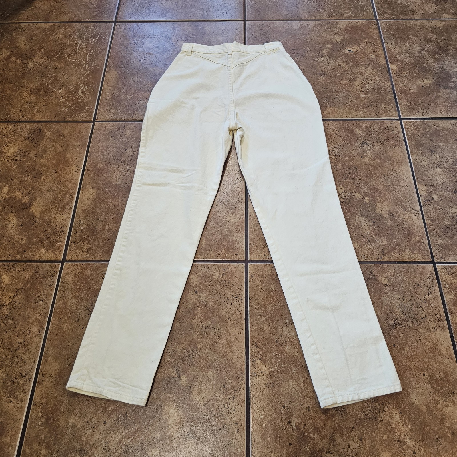 Vintage Seattle Blues Pants Light Yellow Mom High Rise Western Style 80s 90s