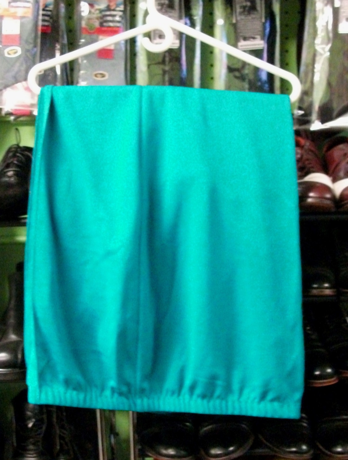 Vintage 70s 80s Barry Ashley Teal Blue Pants Double Knits RETRO, Size 48