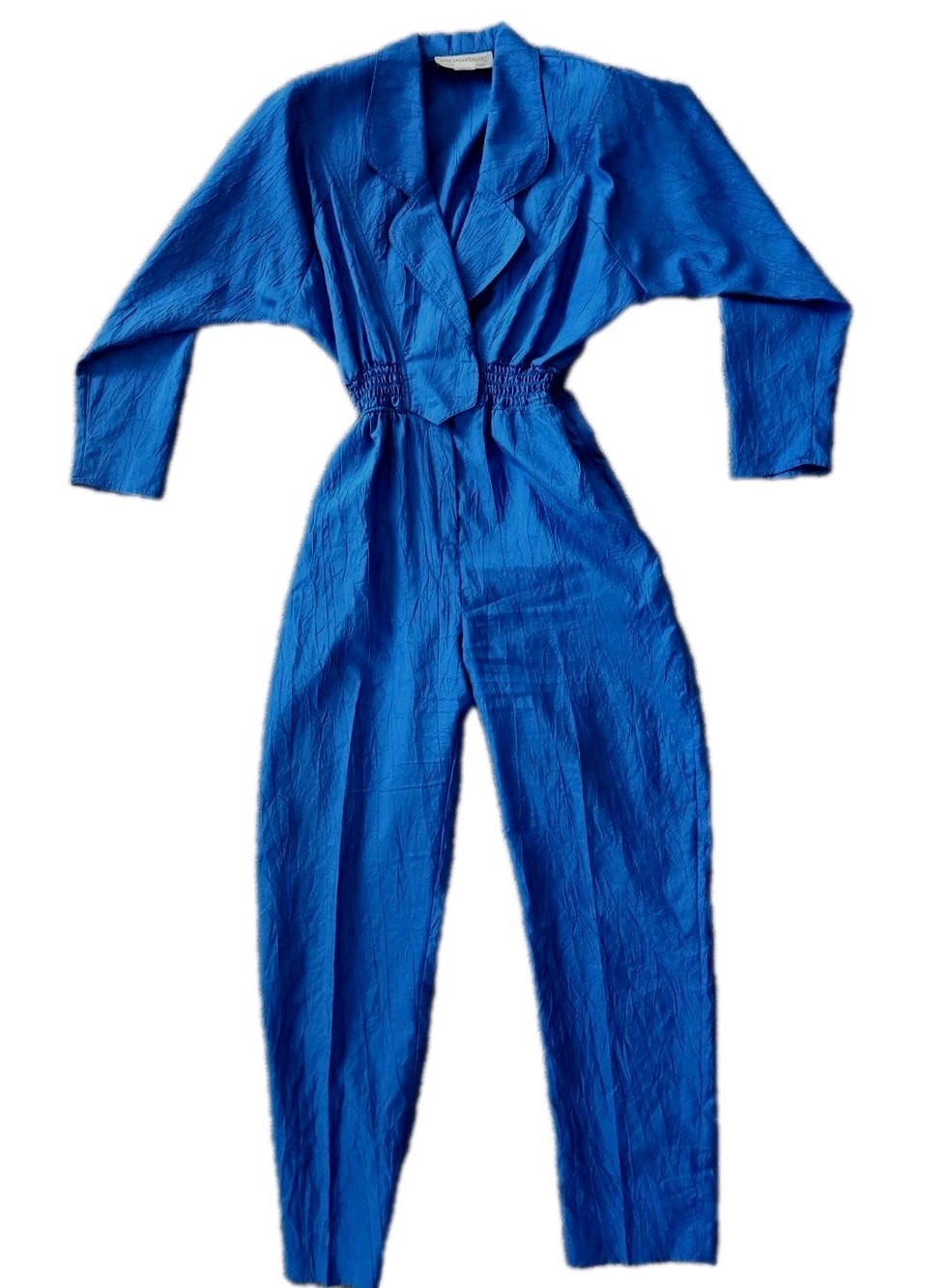 Rare Blue Vintage Electric Blue Jumpsuit Size 10 Elastic Waaistband