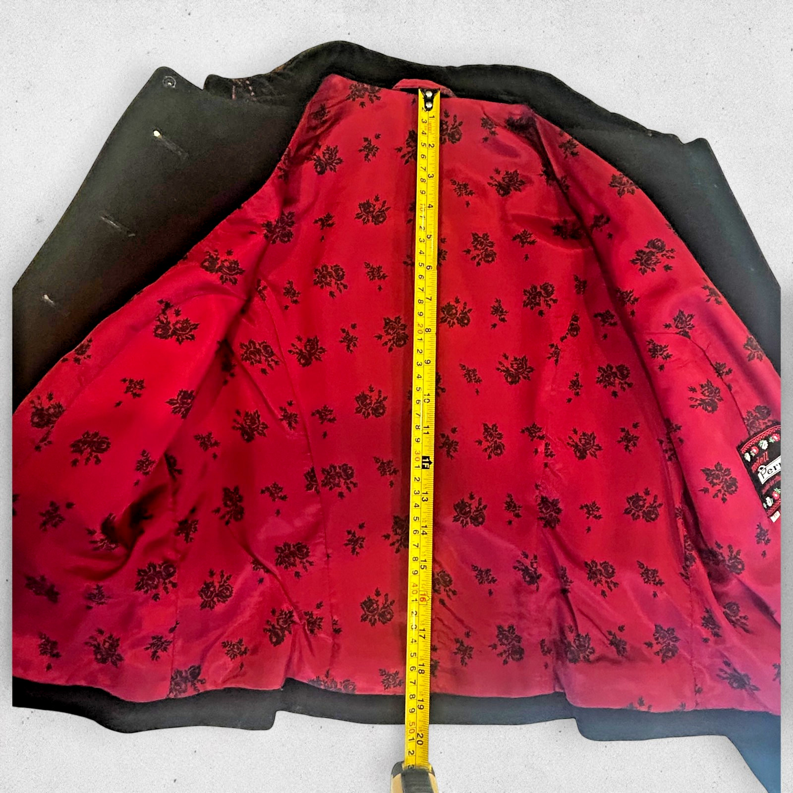 Vintage Austrian Wool Jacket Trachten Oktoberfest Embroidered Perma Size 40