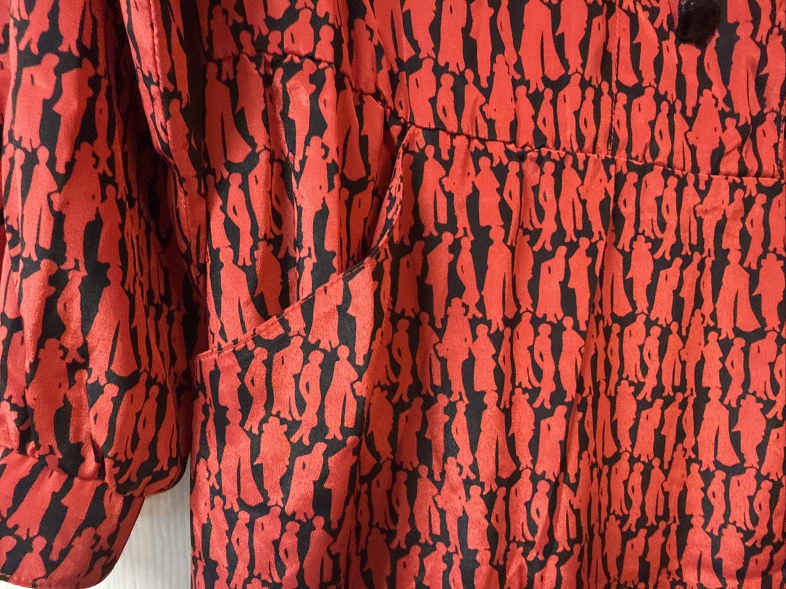 Vintage Henry Lee Petite Red Dress Silhouette Man & Woman Fabric Must See 10