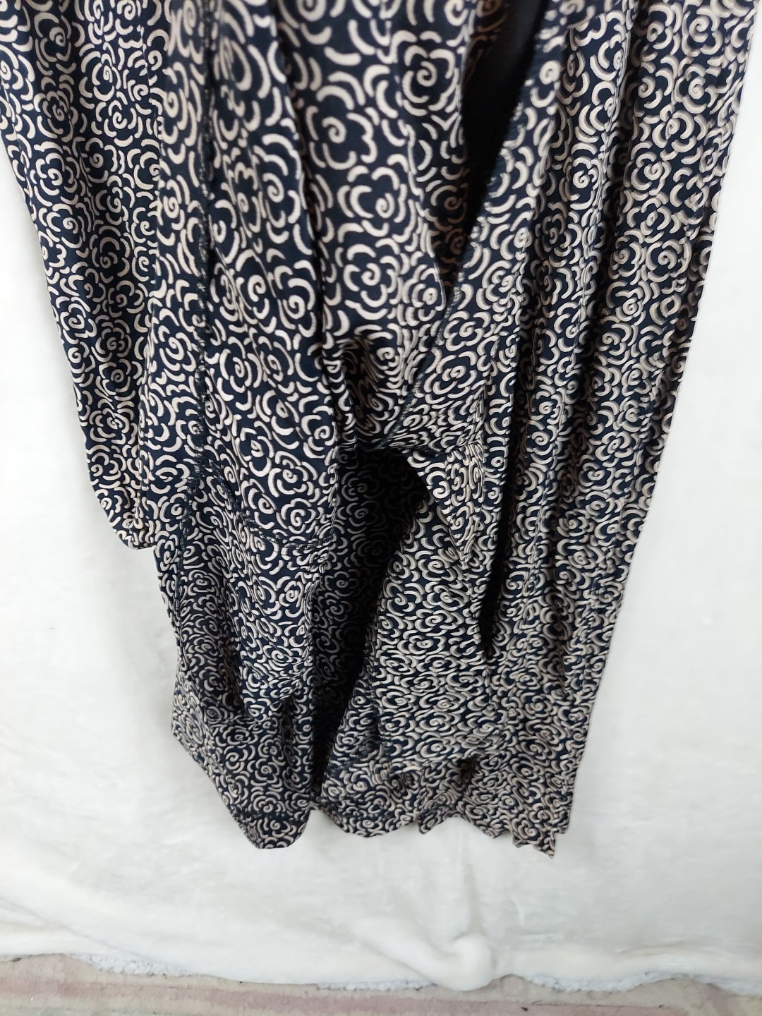 VTG 70s Elizabeth Wayman Maxi Dress Womens 4 Floral Collared Pleated Pockets USA