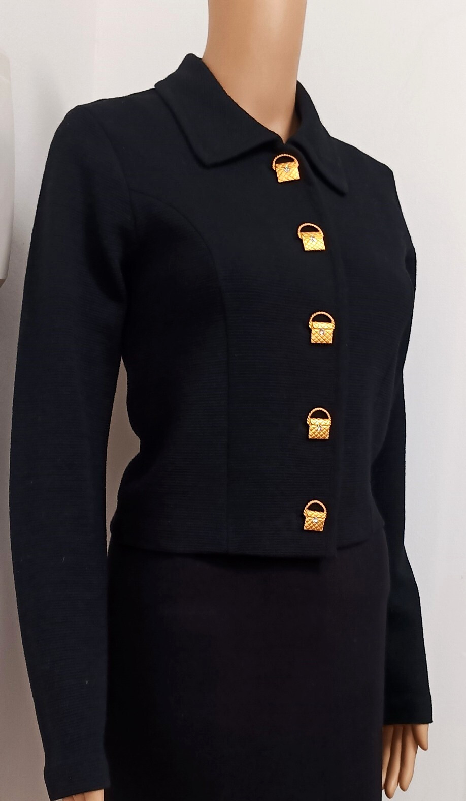 Vintage Andrea Jovani 100% Wool Knit Blazer, Cardigan