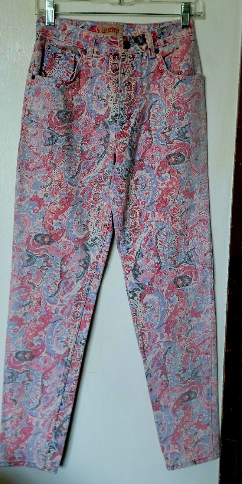 Vtg Early 90s Rare Corniche Floral Pastel Print High Waisted Jeans Size 9/10