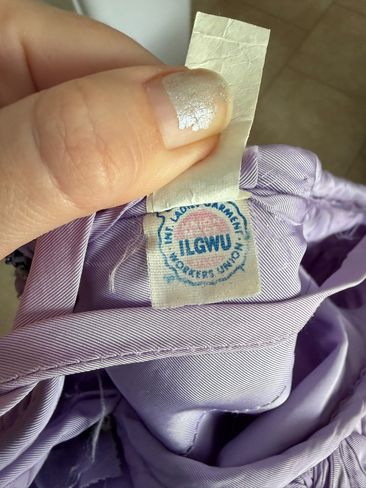 vintage 70s or 80s light purple lilac bodice dress