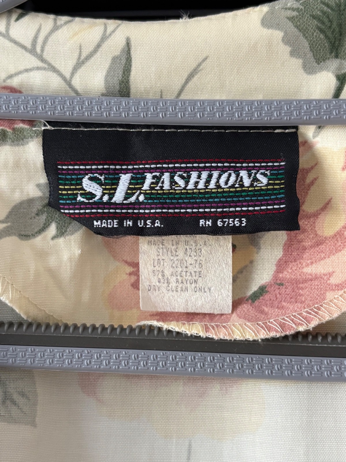 Vintage S.J. Fashions Womens Floral Maxi Dress Belted Pockets Made In USA