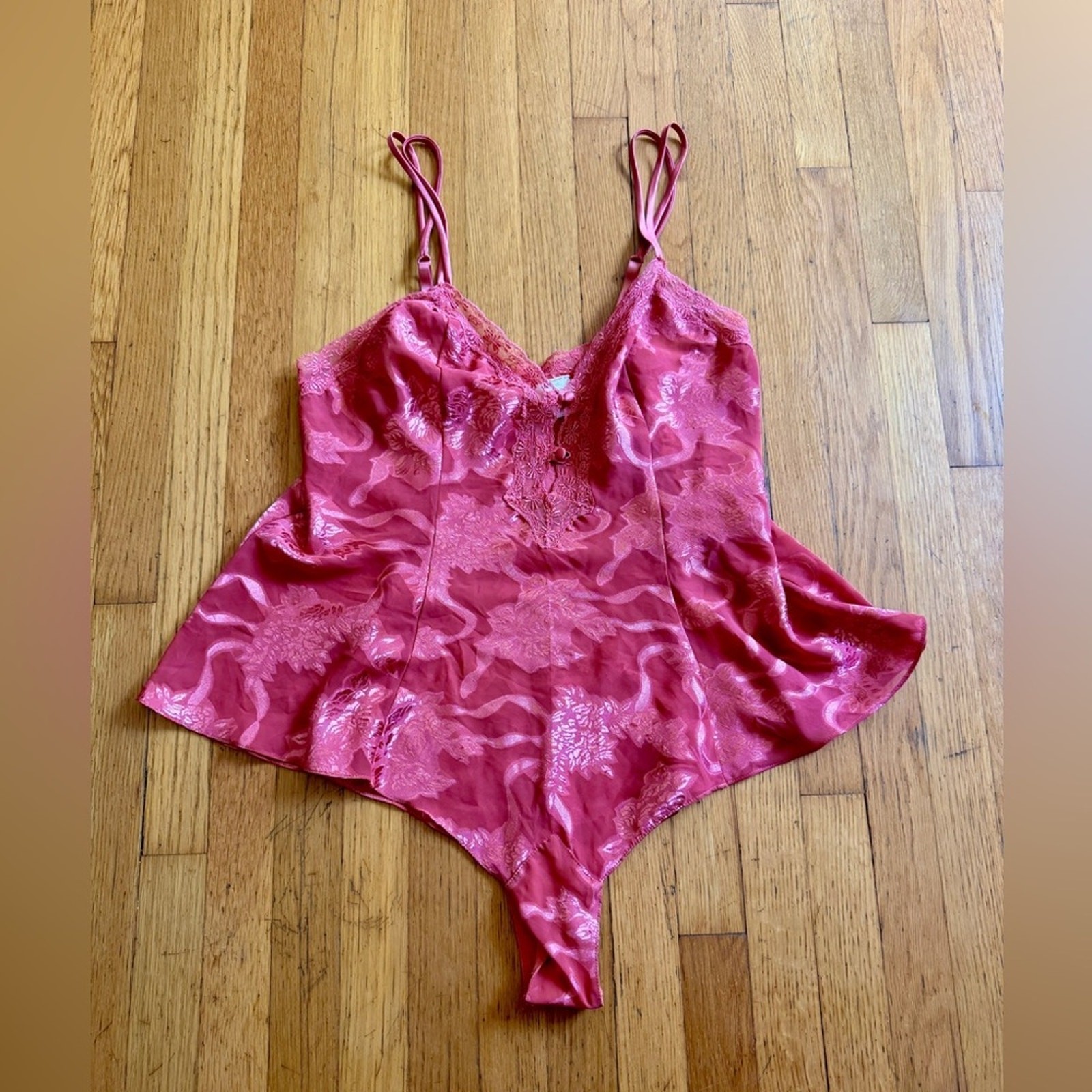 80s-90s Vintage Victoria’s Secret Dusty Rose Teddy Sz L