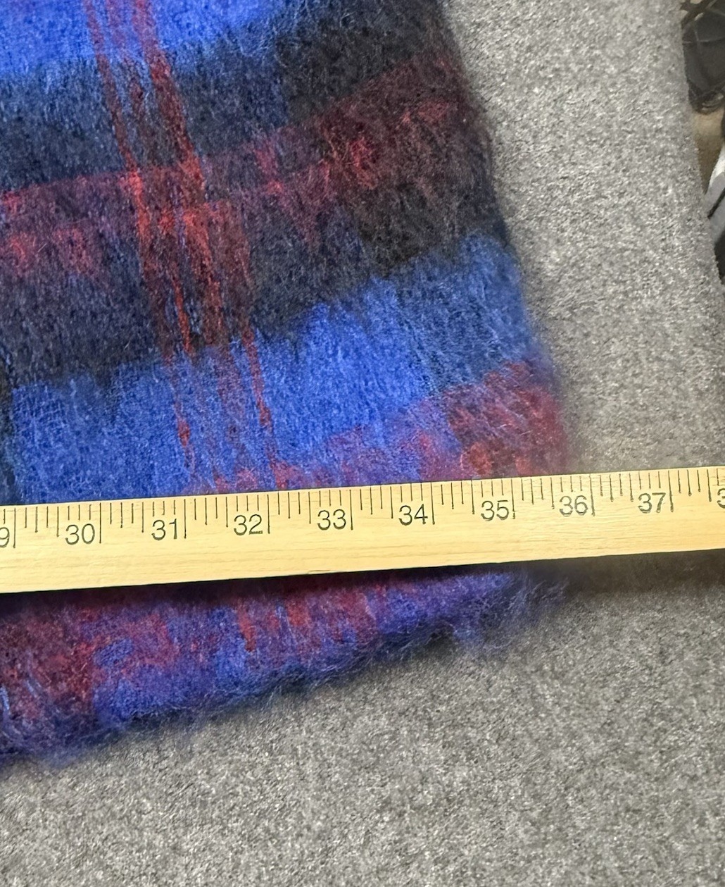Vintage Scotch House Plaid Wool Cape Coat Blue Purple Swing Lined