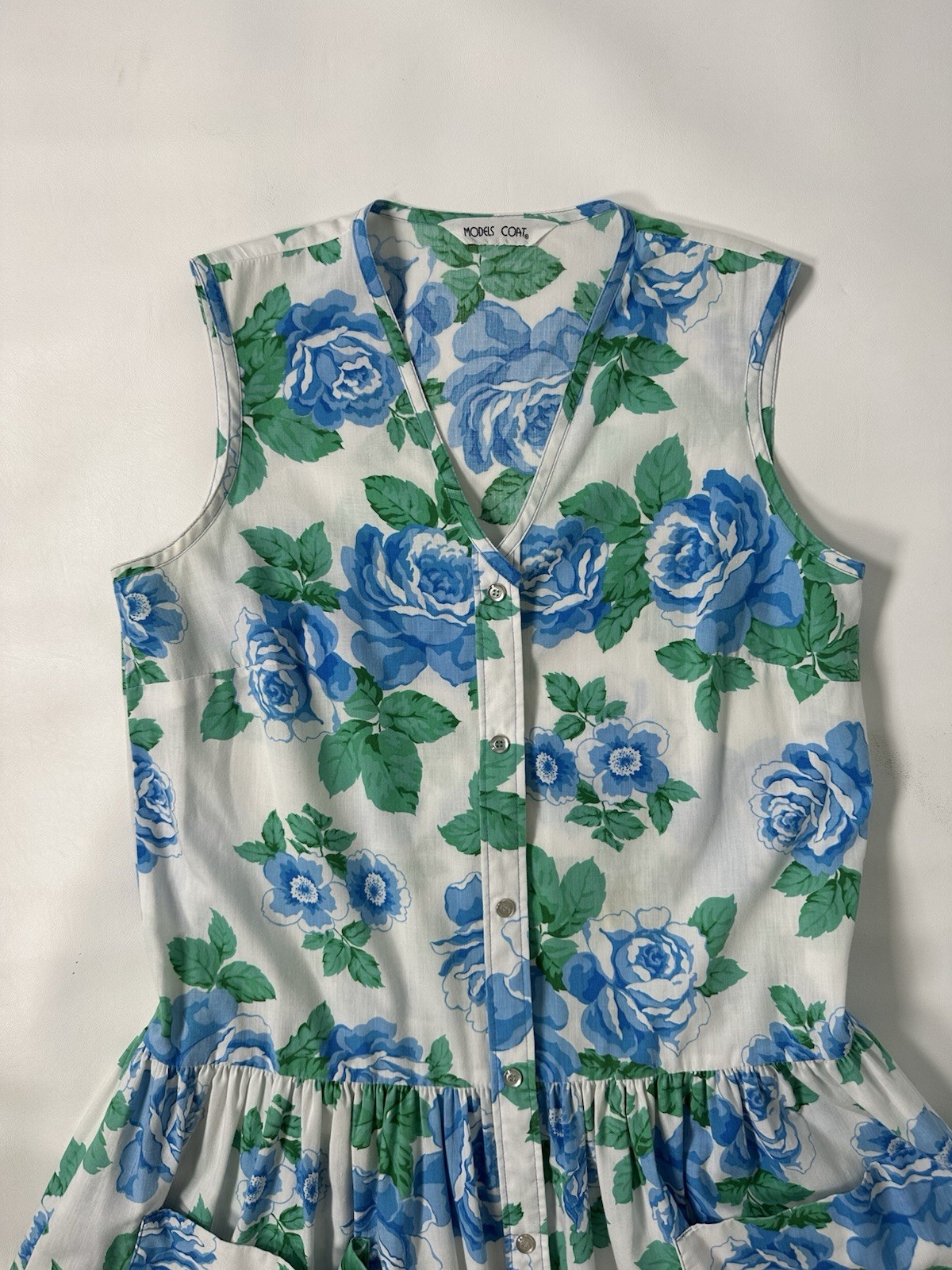 Models Coats Vintage Midi House Dress Size M Multi Color Floral Sleeveless Dress