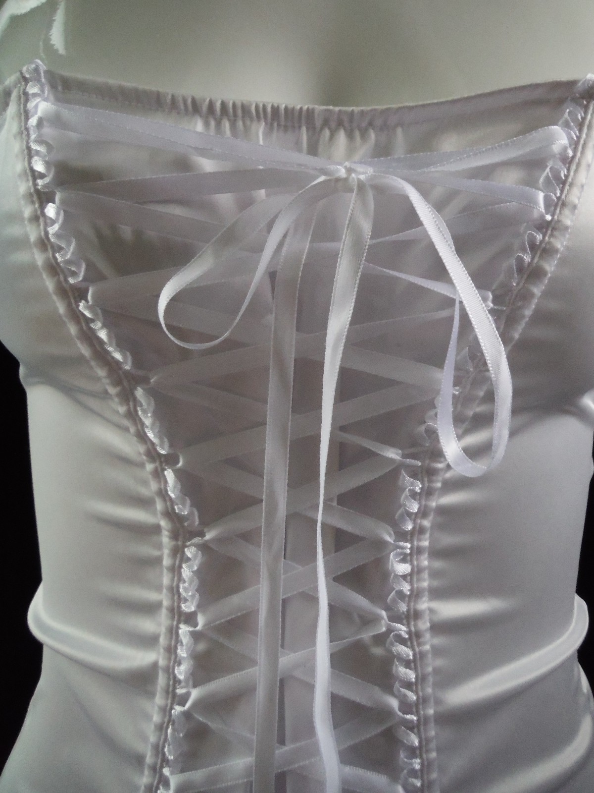 VTG Fredericks of Hollywood 90’s New Sexy!! White Lingerie Dress Tie Up Bodice S