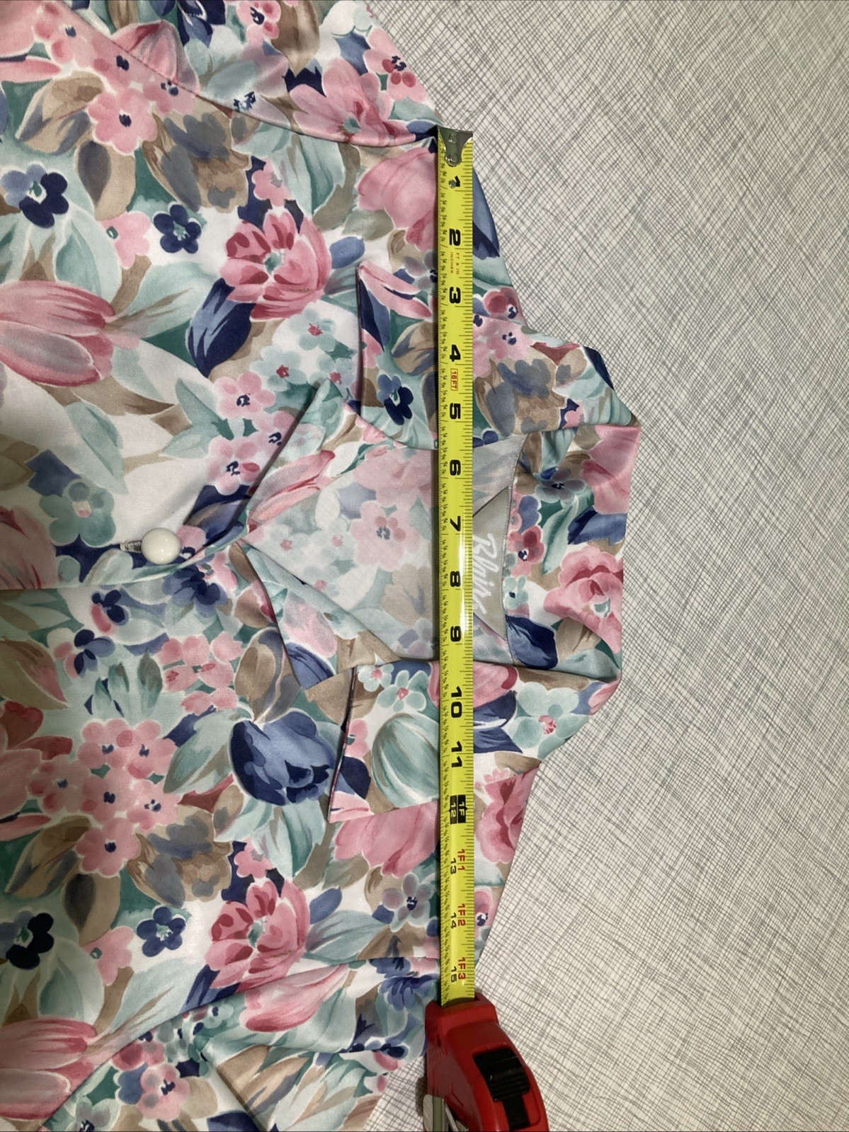 Vtg BLAIR Floral Shirtdress Pastel Pink Blue Midi Dress 80s Does 70s Style XS