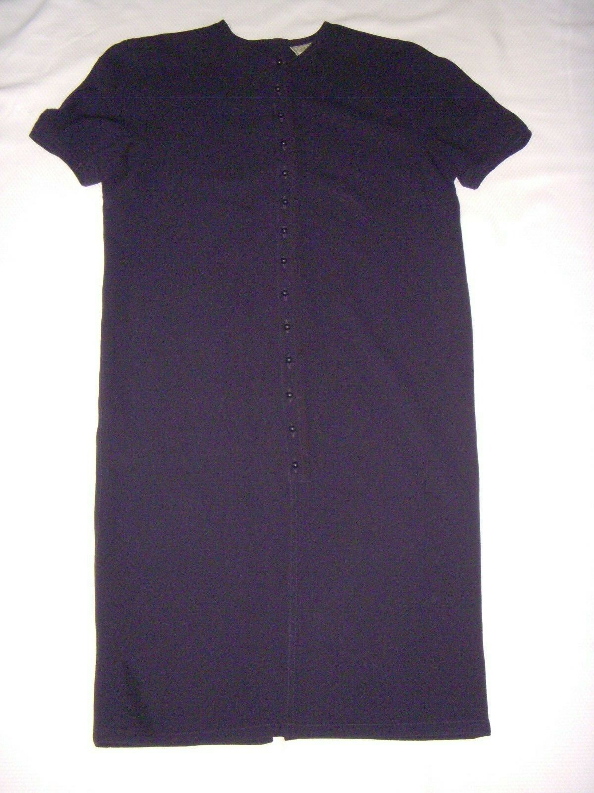 Vintage Gianni Versace Navy Blue Crepe Wool Dress Made in Italy