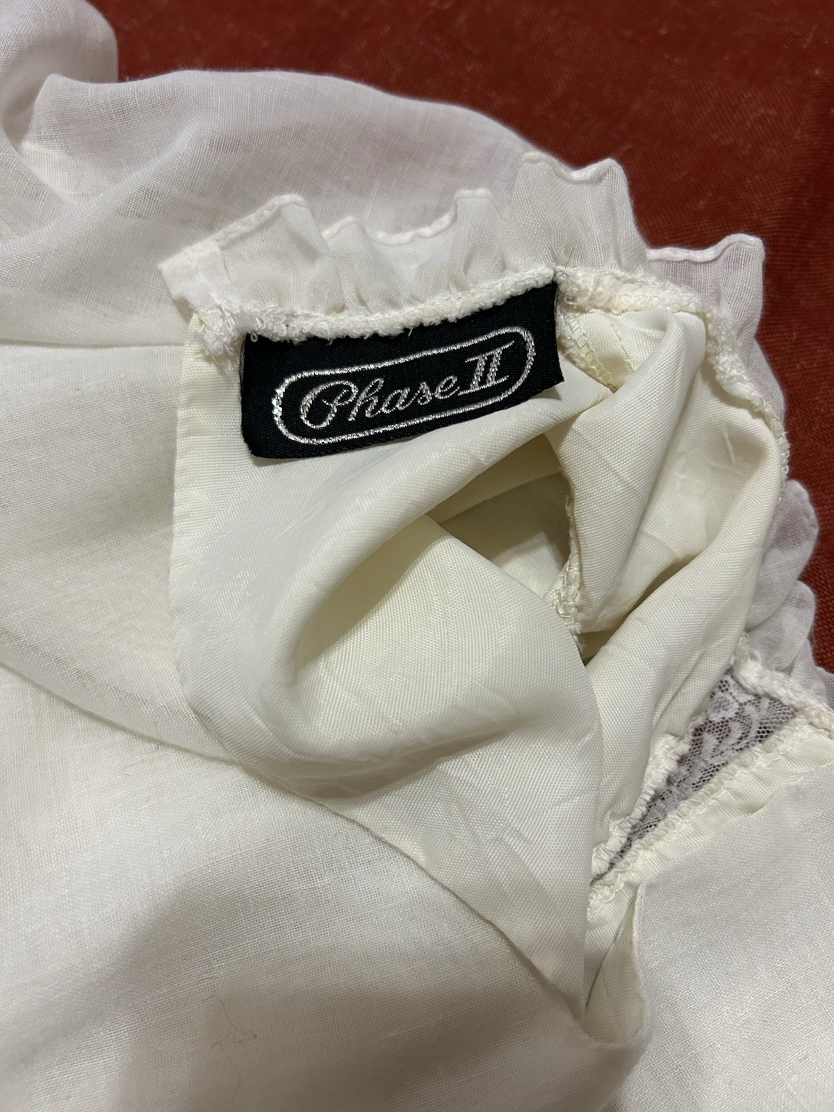 Vintage Dress Small Phase II White Prairie Coquette Long Sleeve Lana Del Rey