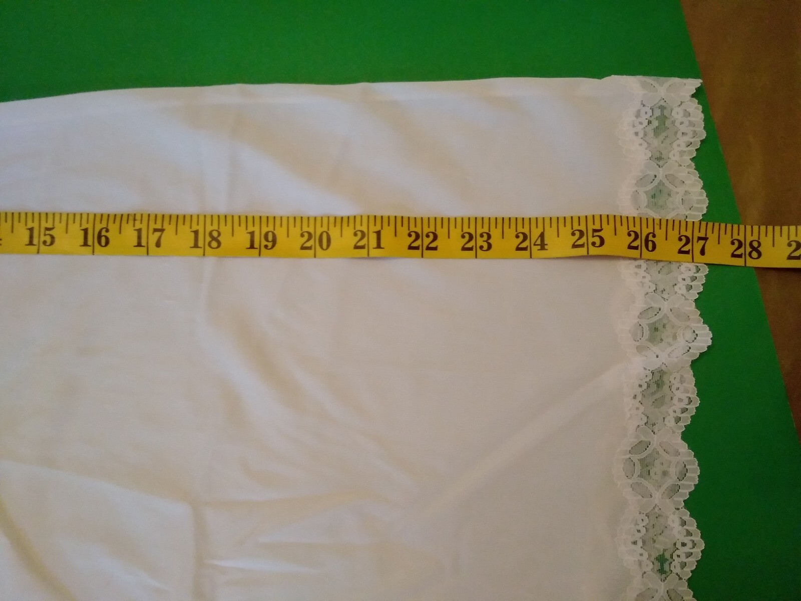 Womans Vintage Full Slip Dress Chemise European SZ L White Full Lace Bodice