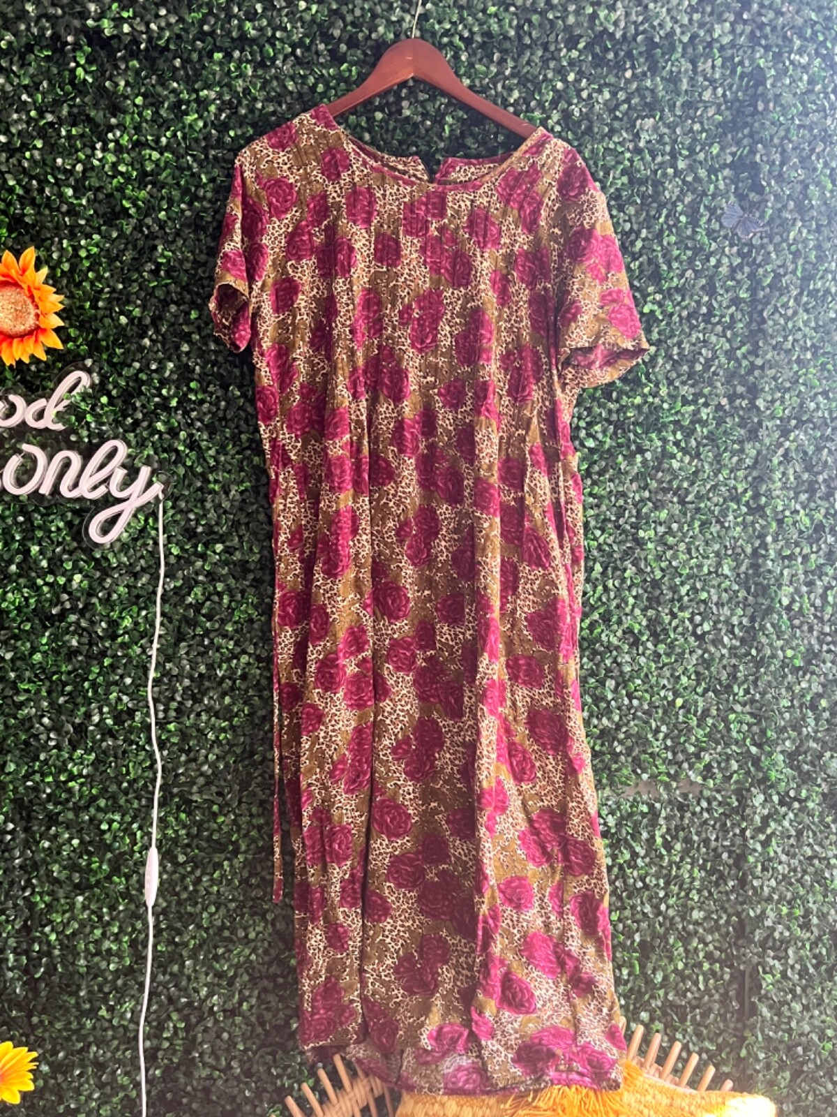 J.B.S. Ltd Women’s Dress Size 12 Rayon Floral Animal Midi Long