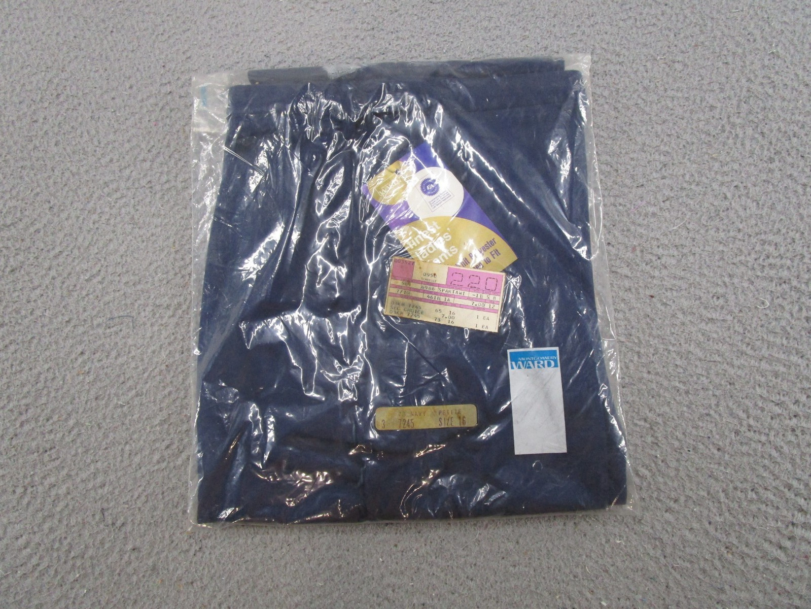 Vintage Montgomery Ward Polyester Disco Pants 70s Wide Leg Size 16 Blue NEW