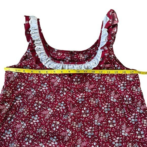 VTG Hilda Hawaii Cottagecore Prairie Maxi Sundress Ruffle Lace Calico Floral Sm