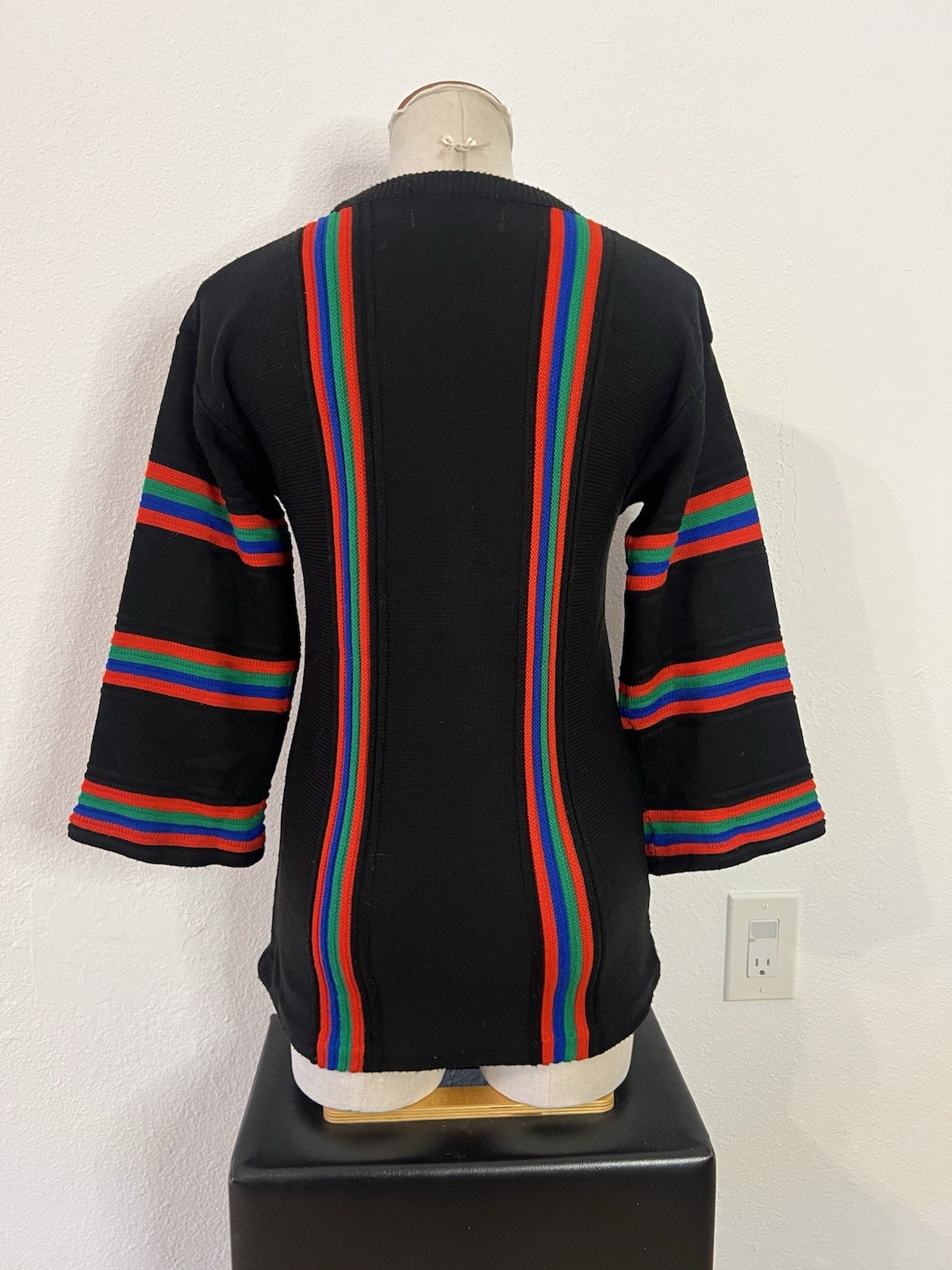 Vintage 60s /70s Womens Knit Joyce Retro Pullover Multicolored Hippie 12