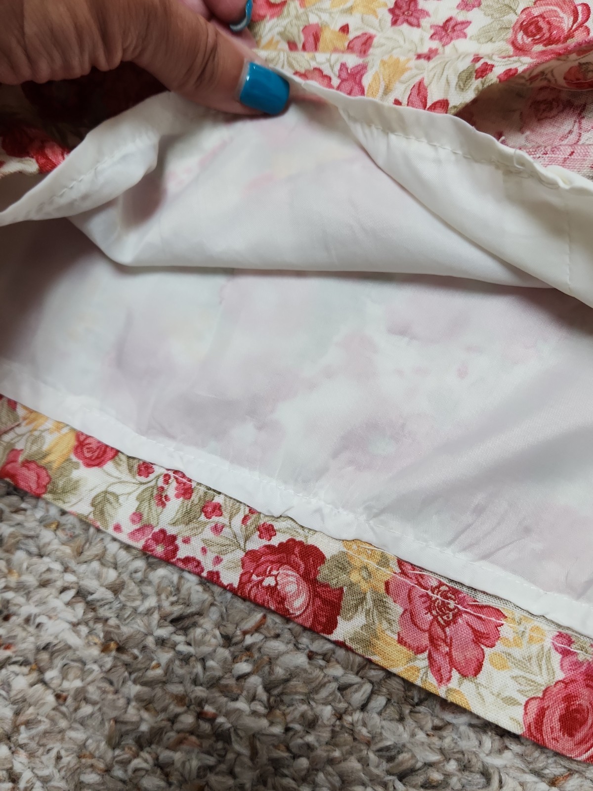 Vintage Laura Ashley UK Floral Linen Dress Cottagecore Romantic Midi Size US 4