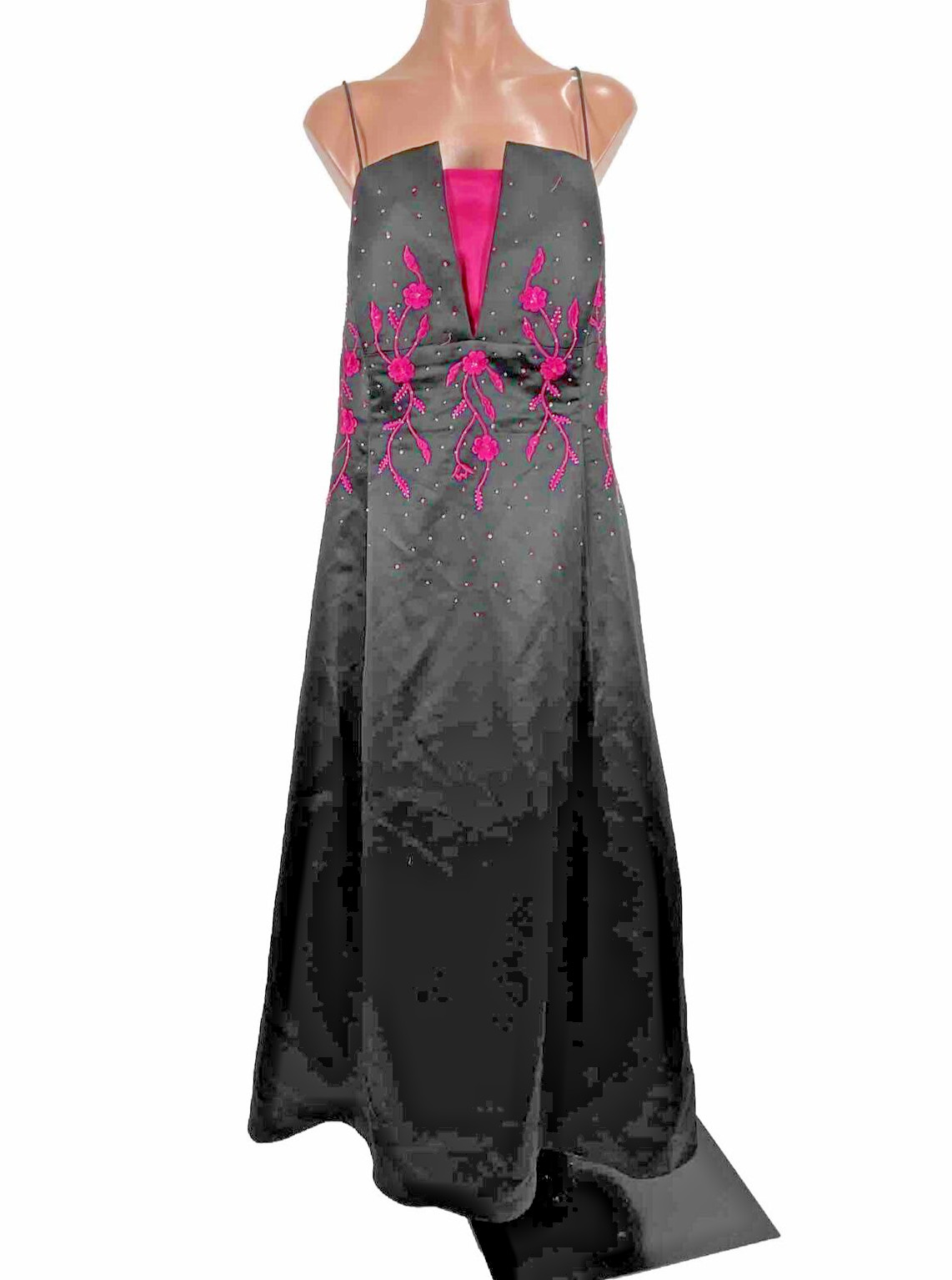 Vintage Y2K Niki Livas Formal Prom Maxi Dress PLUS 20 black pink whimisgoth Goth