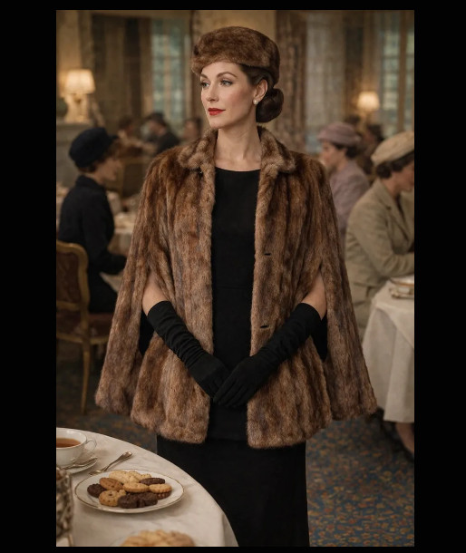 c. 1960–1963 Bonwit Teller Philadelphia Mahogany Mink Cocktail Cape